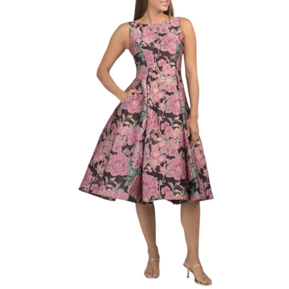 NEW ADRIANNA PAPELL Sleeveless Floral Jacquard Mini Dress - Picture 1 of 2